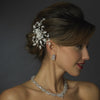Swarovski Crystal Bead & Rhinestone Bridal Wedding Hair Comb in Antique Silver 754