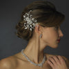 Swarovski Crystal Bead & Rhinestone Bridal Wedding Hair Comb in Antique Silver 754