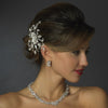 Swarovski Crystal Bead & Rhinestone Bridal Wedding Hair Comb in Antique Silver 754
