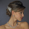 Antique Silver Clear Swarovski Crystal Bead & Rhinestone Bridal Wedding Hair Comb 756