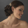 Gold Floral Swarovski Crystal Bridal Wedding Hair Comb 8005