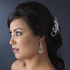 * Silver Diamond White Pearl Bridal Wedding Hair Comb 8259