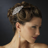 Antique Silver Clear Vintage Rhinestone Bridal Wedding Hair Comb 8356