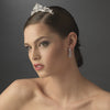 * Silver Princess Flower Rhinestone Bridal Wedding Tiara Bridal Wedding Hair Comb 8358