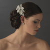 Sparkling Silver Clear Rhinestone & Swarovski Crystal Flower Bridal Wedding Hair Comb 8359