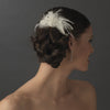 * Lovely Ivory Feather Spray Bridal Wedding Hair Comb w/ Pearls & Rhinestones 8432