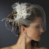 Antique Silver Clear CZ Crystal & Rhinestone Drop Bridal Wedding Earrings 9247