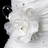 * Delicate White or Ivory Flower Bridal Wedding Hair Comb w/ Swarovski Crystals & Clear Rhinestones 8420