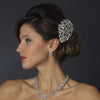 Cage Bridal Wedding Veil on Antique Silver Rhodium Multi Cut Crystal Side Bridal Wedding Hair Comb 933