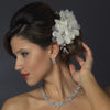 Ivory Rhinestone Flower Bridal Wedding Hair Comb 943