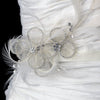 Vintage Flower Bridal Wedding Hair Comb w/ Clear Rhinestones 9796