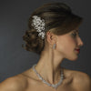 Silver Clear Flower Rhinestone Bridal Wedding Hair Comb
