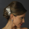 Antique Silver Clear Crystal & Rhinestone Flower Bridal Wedding Hair Comb 763