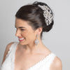 Rhodium Clear Rhinestone & Diamond White Pearl Chandelier Bridal Wedding Earrings 2376