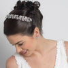 Rhodium Leaf Bridal Wedding Headband with Opal Accents 2256