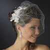 Floral Bridal Wedding Veil Fascinator with Rhinestone, Crystal & Lace Bridal Wedding Hair Clip 2719