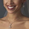 Antique Silver Diamond White Pearl & Rhinestone Bridal Wedding Necklace 2002 and Bridal Wedding Earrings 2006 Bridal Wedding Jewelry Set