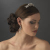 Marvelous Gold Floral Bridal Wedding Hair Comb w/ Clear Rhinestones & Ivory Pearls 8280