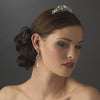 Gold Vintage CZ & Freshwater Pearl Bridal Wedding Earrings 2027
