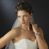 Hematite Smoke Rhinestone Stretch Bridal Wedding Bracelet 9236