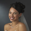 Rhodium Champagne & Clear CZ Rondelle Round Stud Bridal Wedding Earrings 2288
