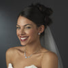 Antique Rhodium Silver Ruby CZ Crystal Round Stud Bridal Wedding Earrings 2288