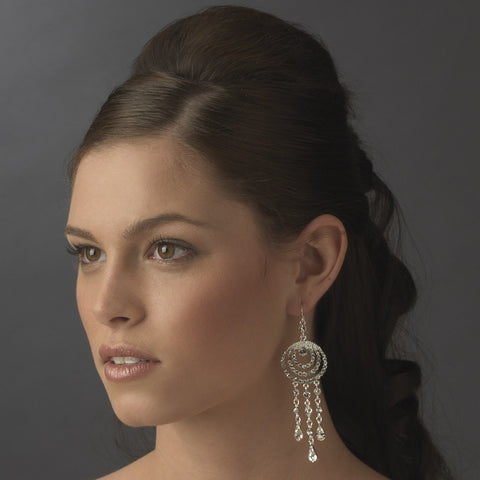 Silver Clear Austrian Crystal Chandelier Bridal Wedding Earrings 24496