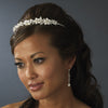 Stunning Cubic Zirconia Crystal & Pearl Drop Bridal Wedding Earrings E 2525