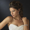 Silver Clear Oval CZ Crystal & Rhinestone Bridal Wedding Clasp Bridal Wedding Bracelet 10588