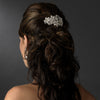 Bridal Wedding Hair Barrette 5040 Rhodium Silver Clear