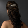 Stunning Antique Silver AB Bridal Wedding Hair Barrette 5070