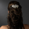 Stunning Antique Silver AB Bridal Wedding Hair Barrette 8334