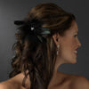 Bridal Wedding Crystal Black Feather Fascinator Bridal Wedding Hair Clip 442 with Bridal Wedding Brooch Pin