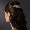 Vintage Silver Clear Crystal & Rhinestone Bridal Wedding Hair Comb 9815