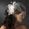 Flower Feather Fascinator with Pearls, Rhinestones & Seed Beads 7805