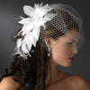 * Large Bridal Wedding Feather Bridal Wedding Hair Comb Headpiece 1538 White or Ivory