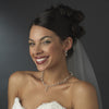 Silver & White Pearl Vine Bridal Wedding Earrings E 3512
