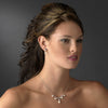 Bridal Wedding Necklace Earring Set N 2615 E 5248 Silver Ivory