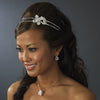Stunning Large Teardrop French Bridal Wedding Hair Clip Pierced Cubic Zirconium Bridal Wedding Earrings E 5335