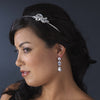 Glamorous Silver Clear CZ Dangle Bridal Wedding Earrings 5820