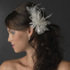 * Beautiful Feather Fascinator Bridal Wedding Flower Bridal Wedding Hair Clip or Bridal Wedding Hair Comb 441 White or Ivory