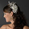 Vintage Flower Bridal Wedding Hair Comb w/ Clear Rhinestones 9796