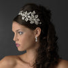 * Whimsical Antique Silver Side Accented Flower & Butterfly Headpiece 9944