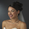 Pearl & Rhinestone Drop Bridal Wedding Earrings 815