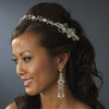 Elegant Hand Wired Flower Silver Bridal Wedding Headband Style Bridal Wedding Hair Piece with Rhinestone Swarovski Accents - HP 2732