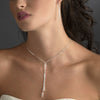 Silver Clear Bridal Wedding Necklace 8426