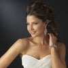 Silver Clear Rhinestone Stretch Bridal Wedding Bracelet B 966