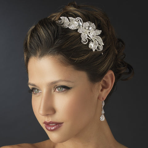 Delightful Silver Clear CZ Dangle Bridal Wedding Earrings 8631