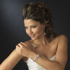 Silver Clear Oval CZ Crystal & Rhinestone Bridal Wedding Clasp Bridal Wedding Bracelet 10588