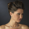 Antique Silver Clear CZ Crystal Bridal Wedding Necklace N 8650